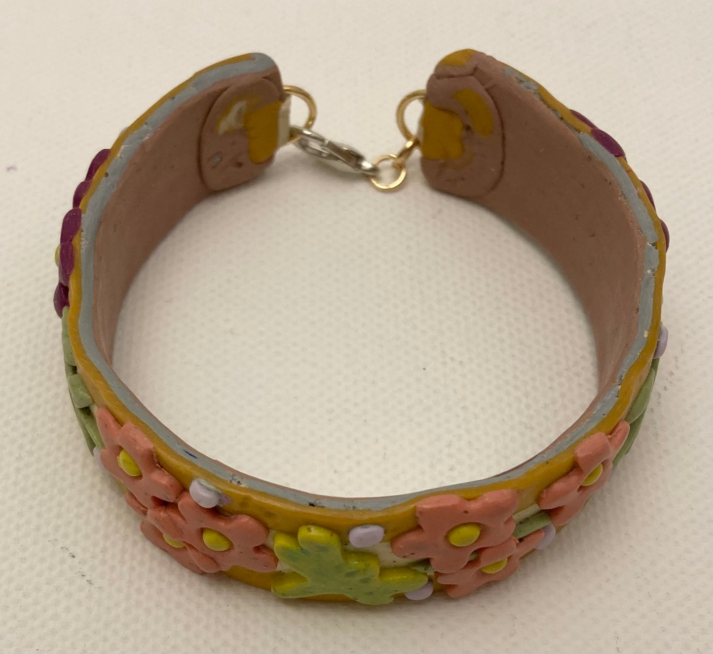 Multicolor with Gold Floral Dragonfly Bracelet