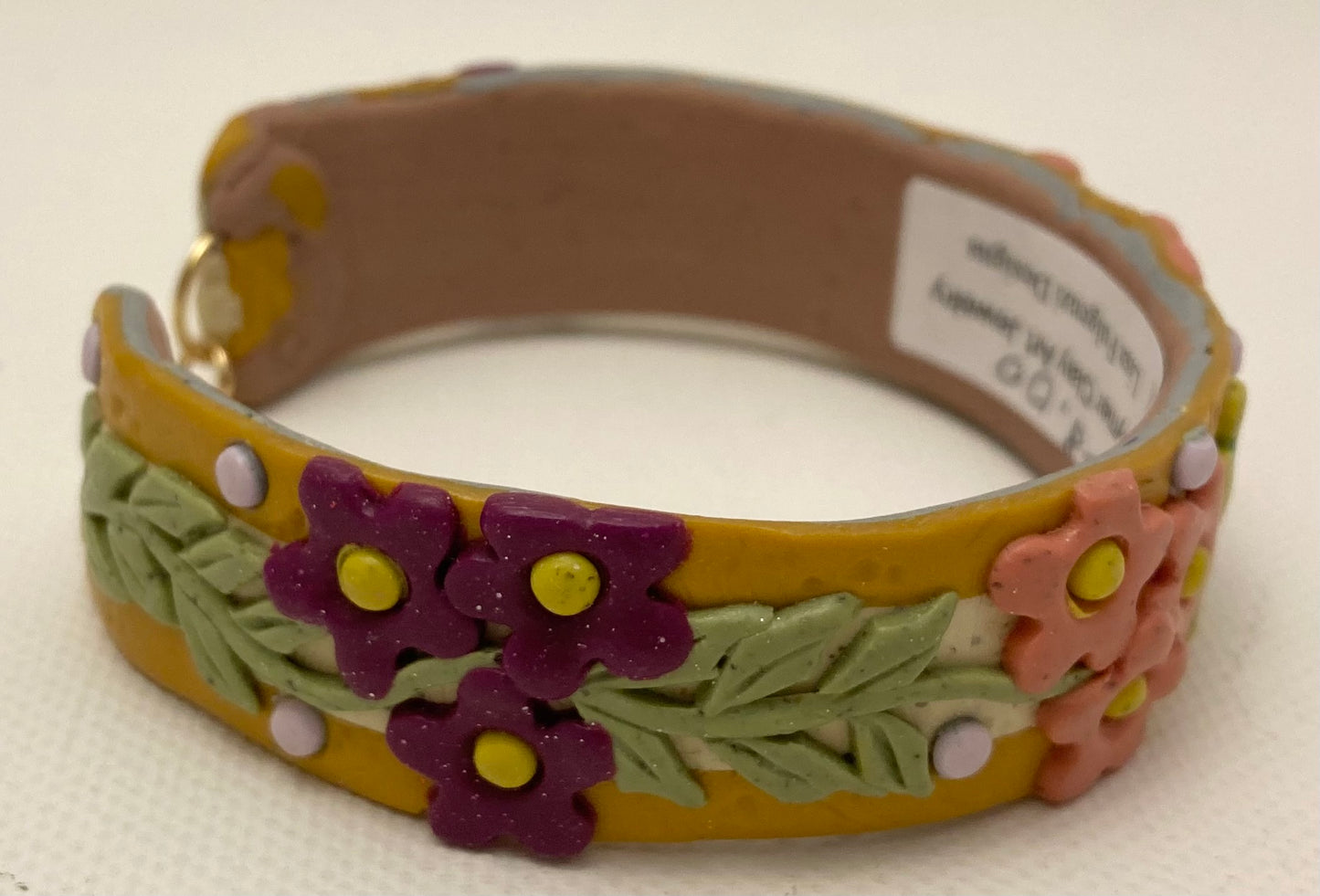 Multicolor with Gold Floral Dragonfly Bracelet