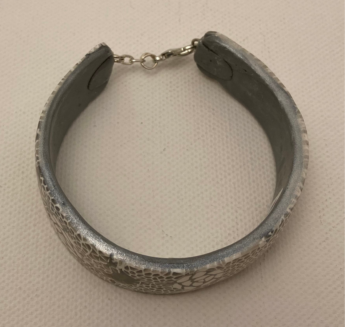 Silver and Lace Rose Bracelet