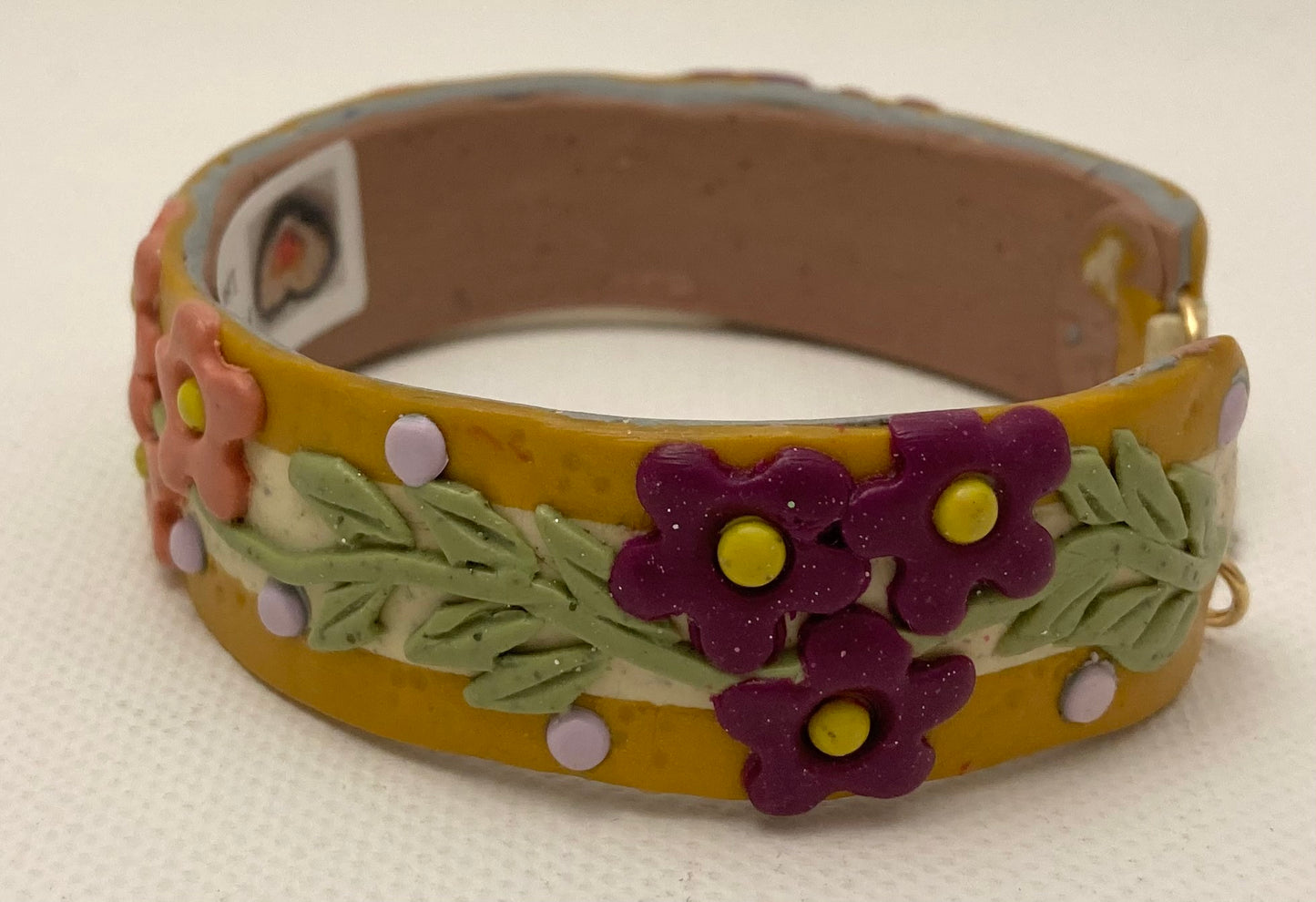 Multicolor with Gold Floral Dragonfly Bracelet