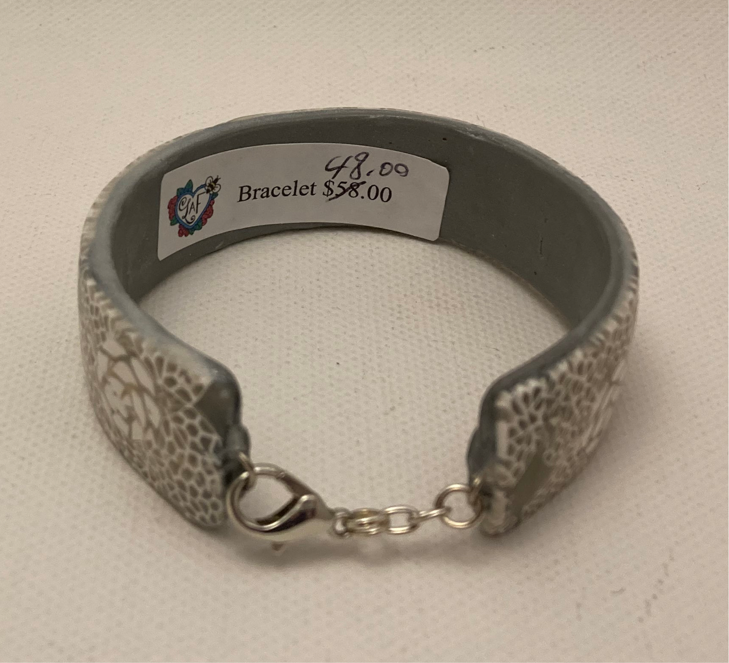 Silver and Lace Rose Bracelet