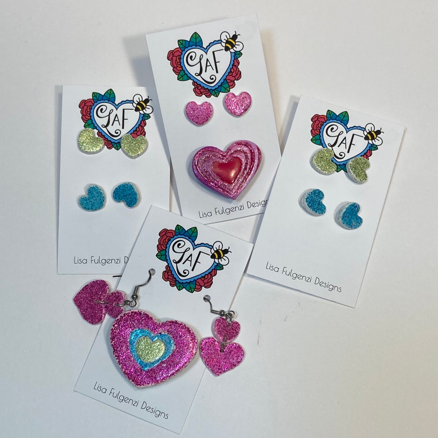 Sweet Heat Glitter Earrings and Brooch