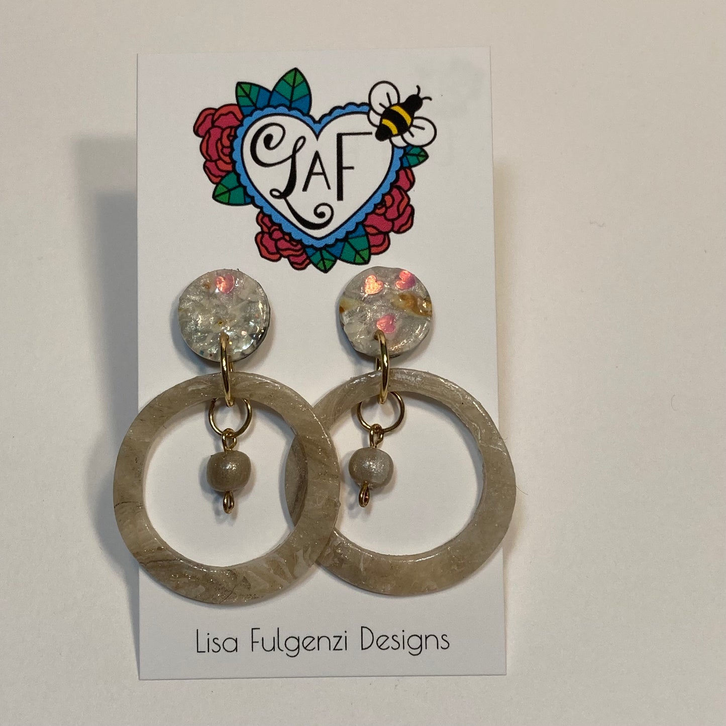 Galaxy Heart Sprinkle and Marble Post Earrings