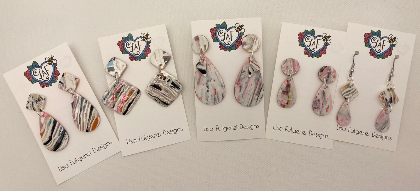 Watermelon and Ice Small Tear Drop Post Earrings