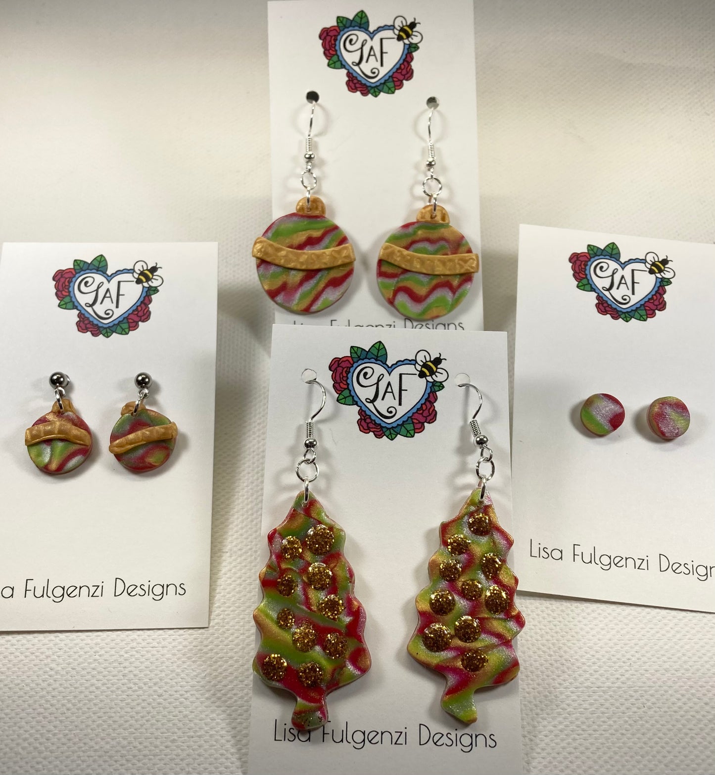 Christmas Ornament Ball Post Earrings