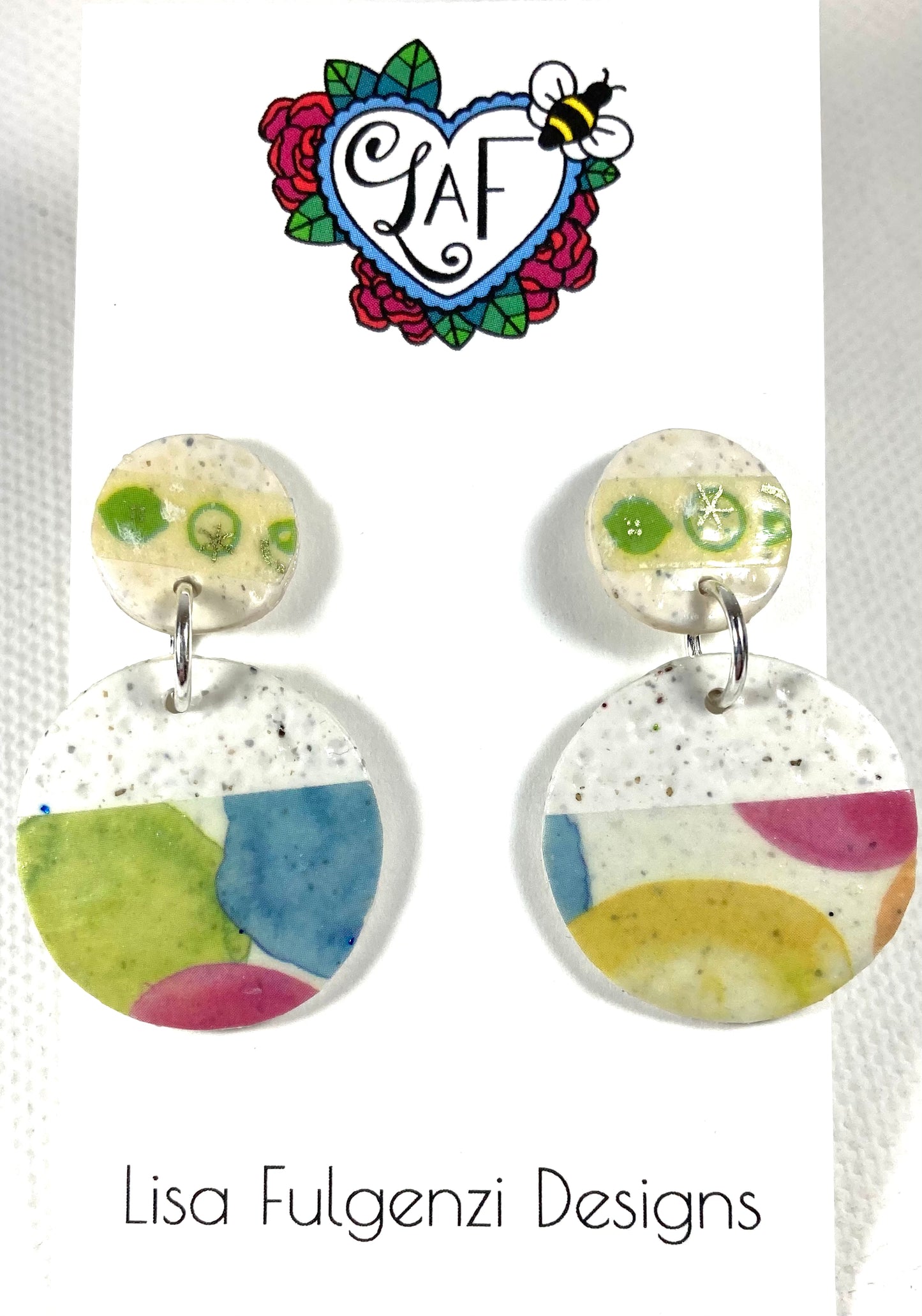 Washi Tape Round Post Earrings