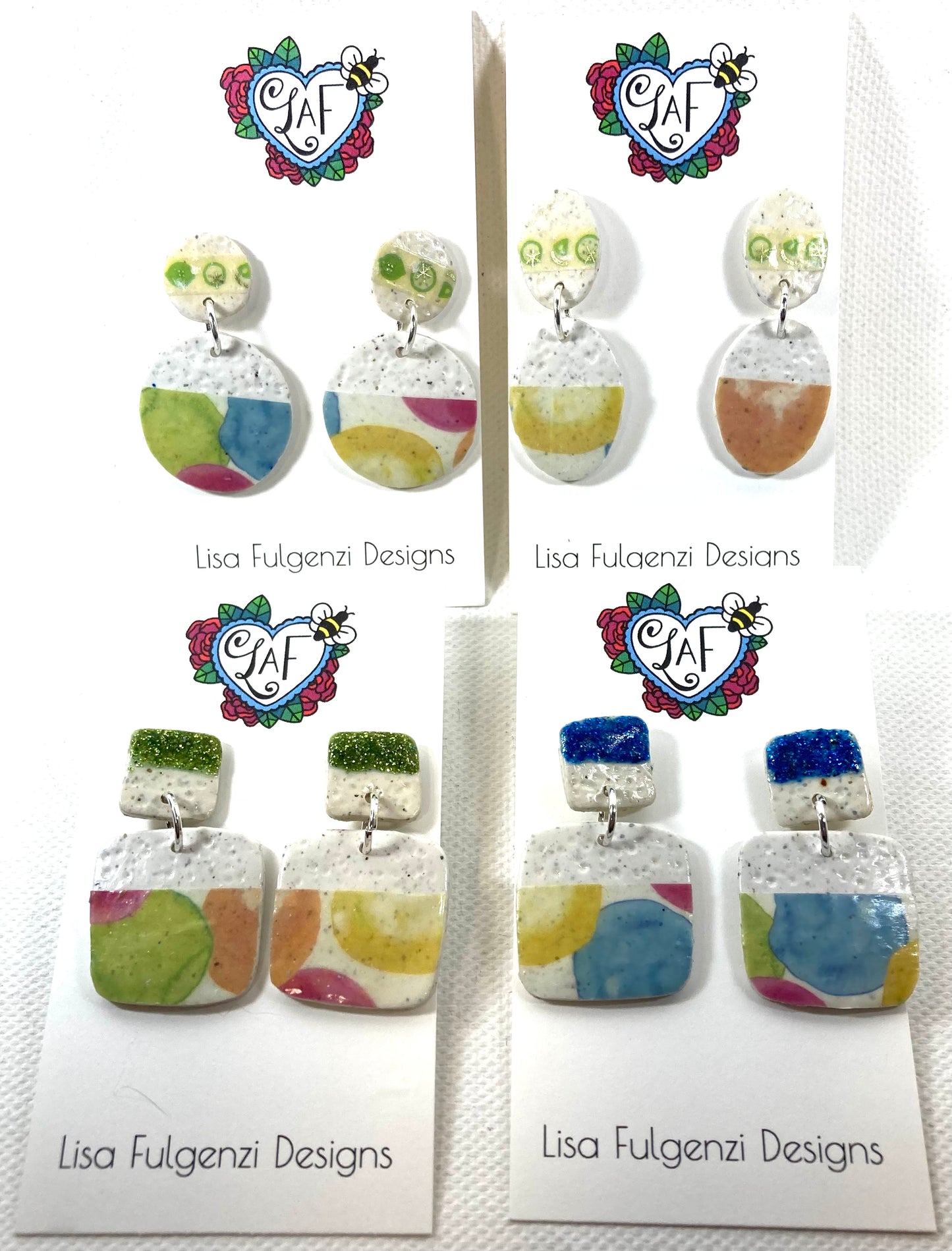 Washi Tape Round Post Earrings