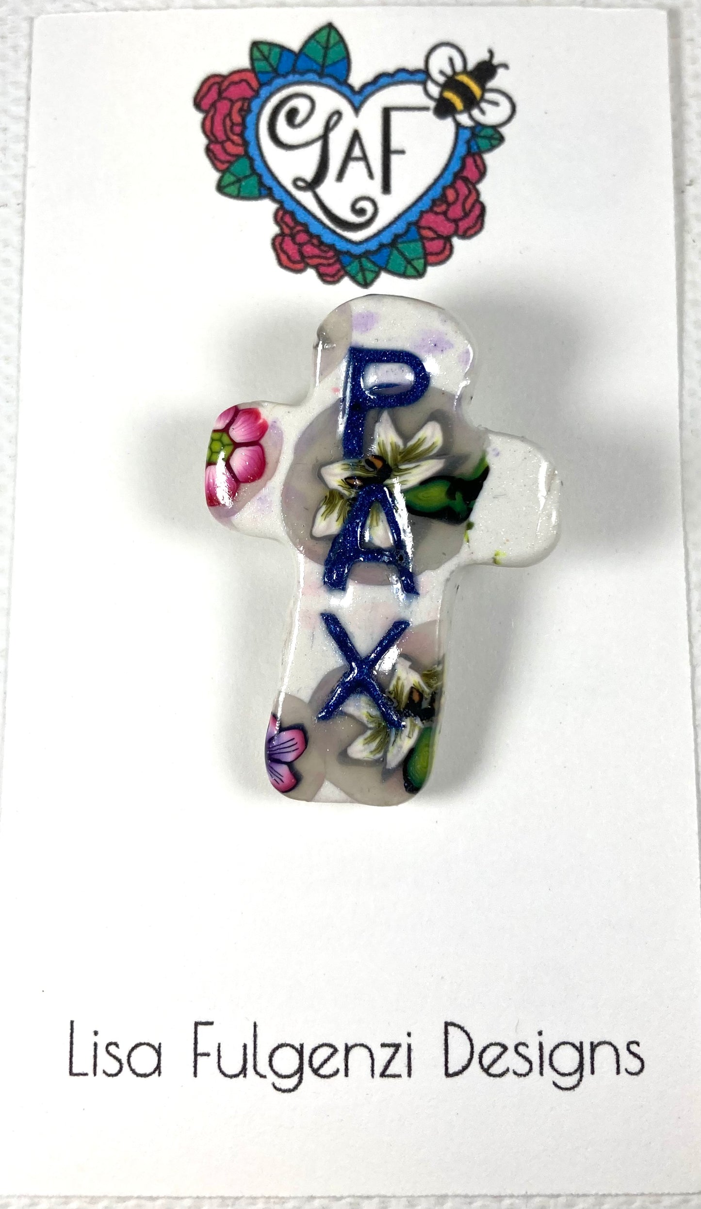 Easter Lilly Brooch “PAX" Blue Small