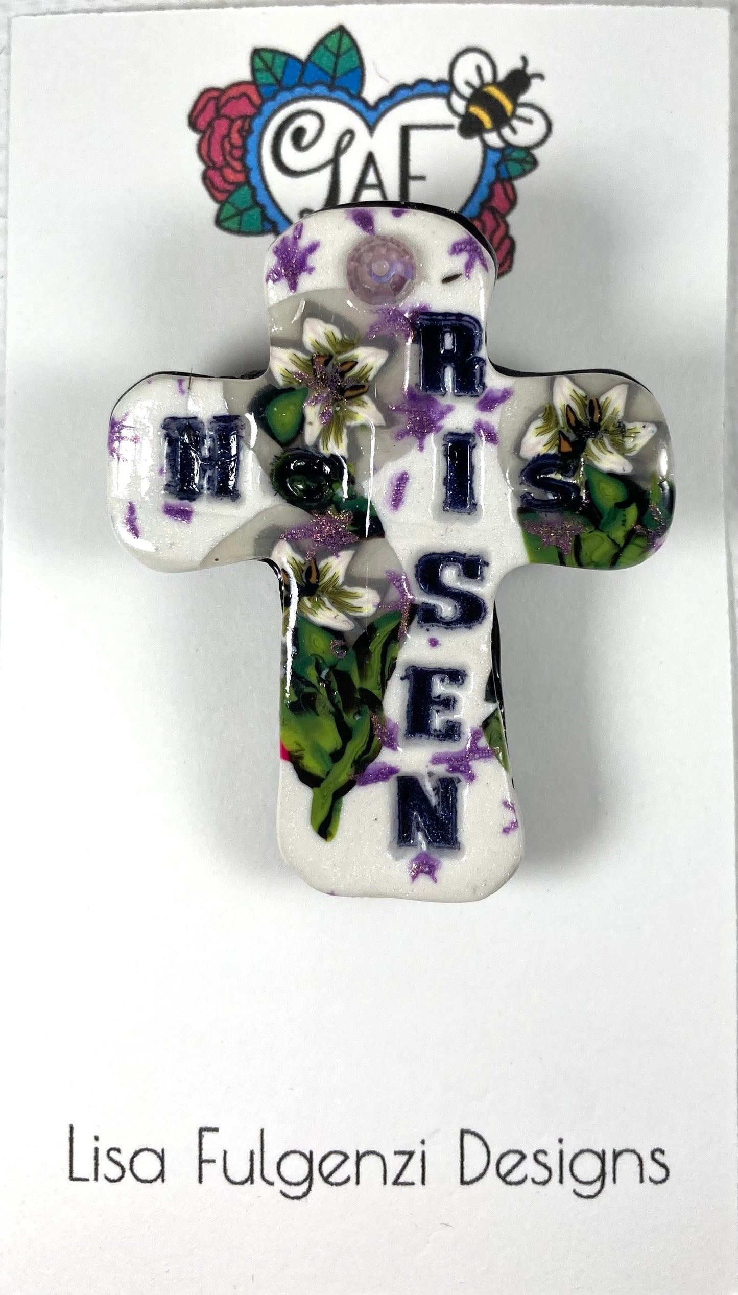 Easter Lilly Brooch "He Is Risen"