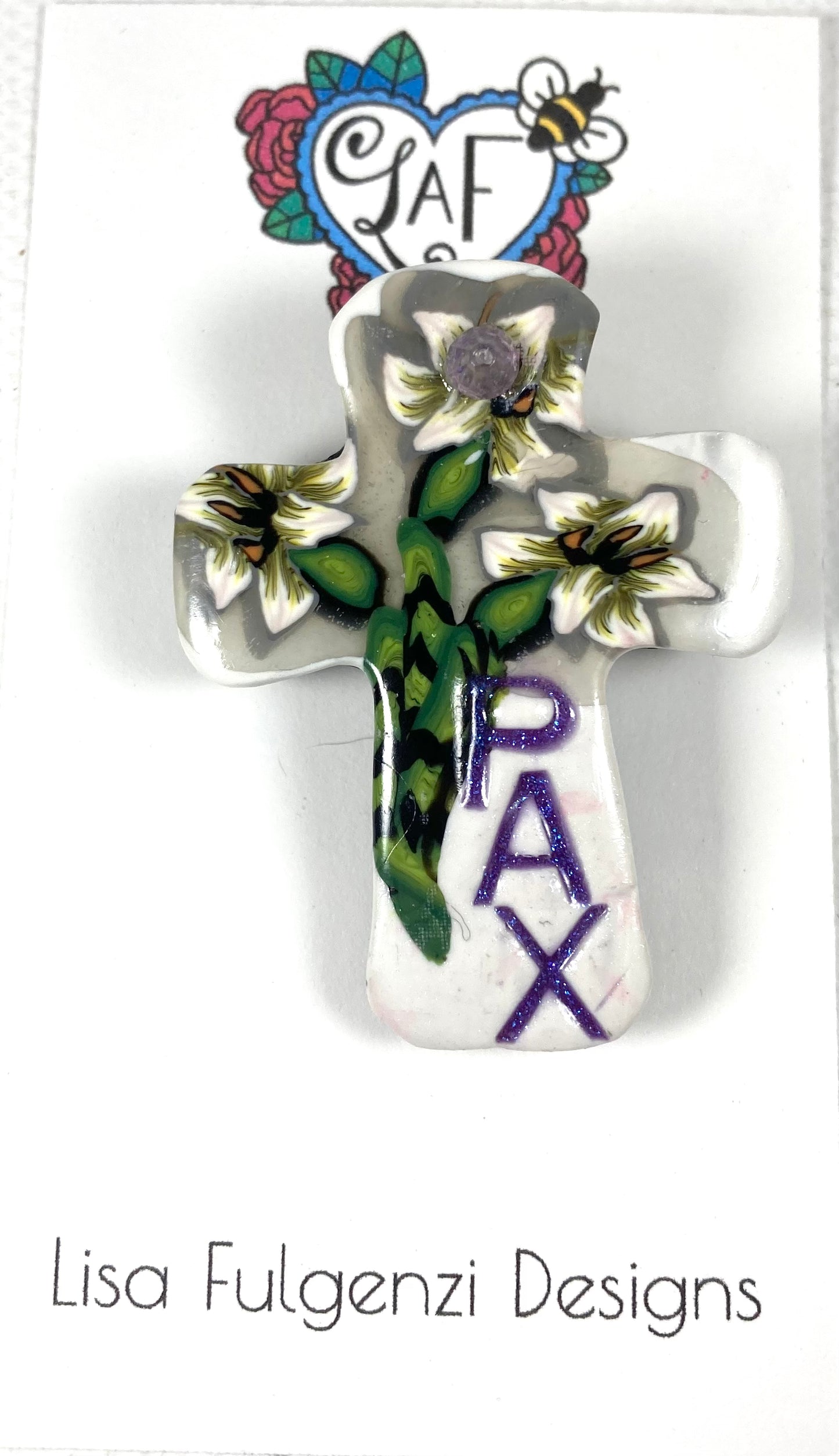 Easter Lilly Brooch "PAX" Purple