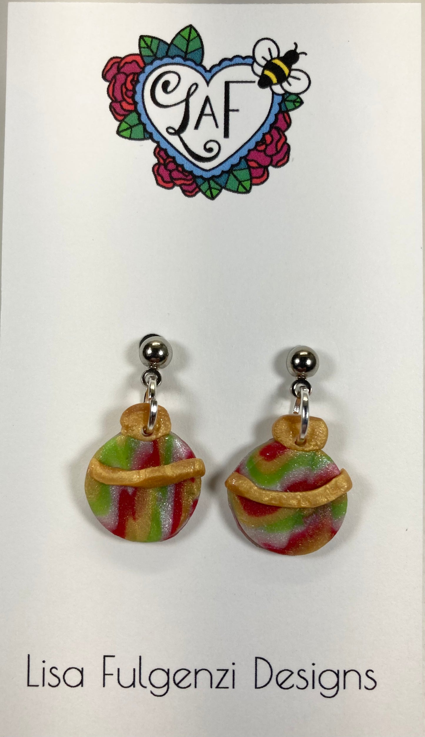 Christmas Ornament Ball Post Earrings