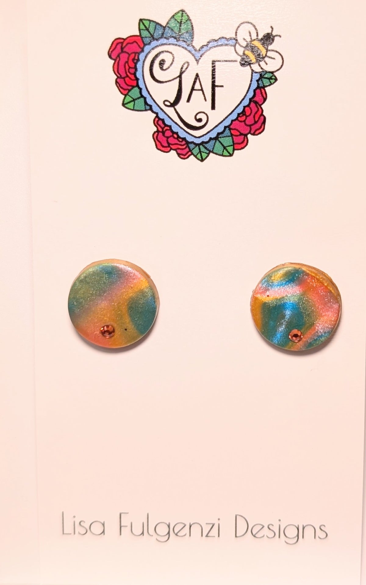 Multicolor Metallic Blend Post Stud Earrings