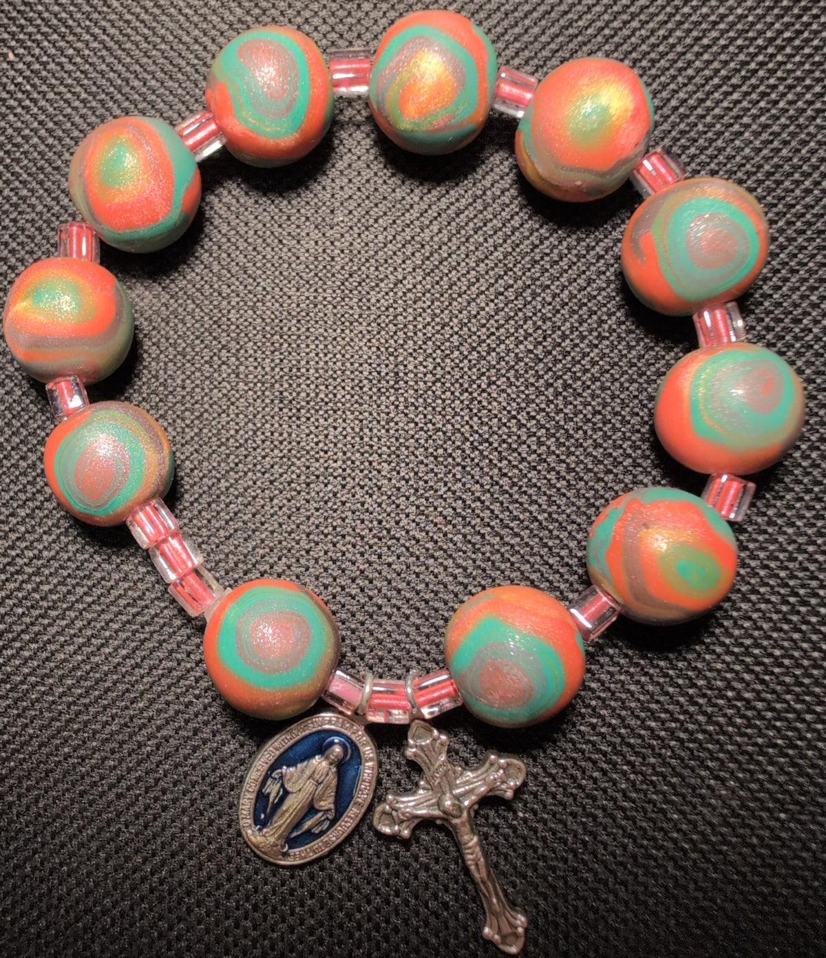 Multicolor Metallic Blend Rosary Bracelet