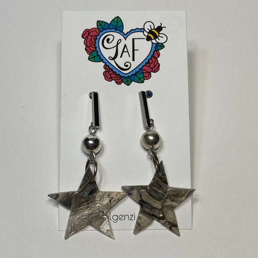 Ornate Marble Star Earrings