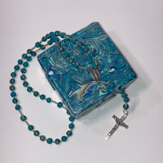 Teal Dreams Box and Rosary