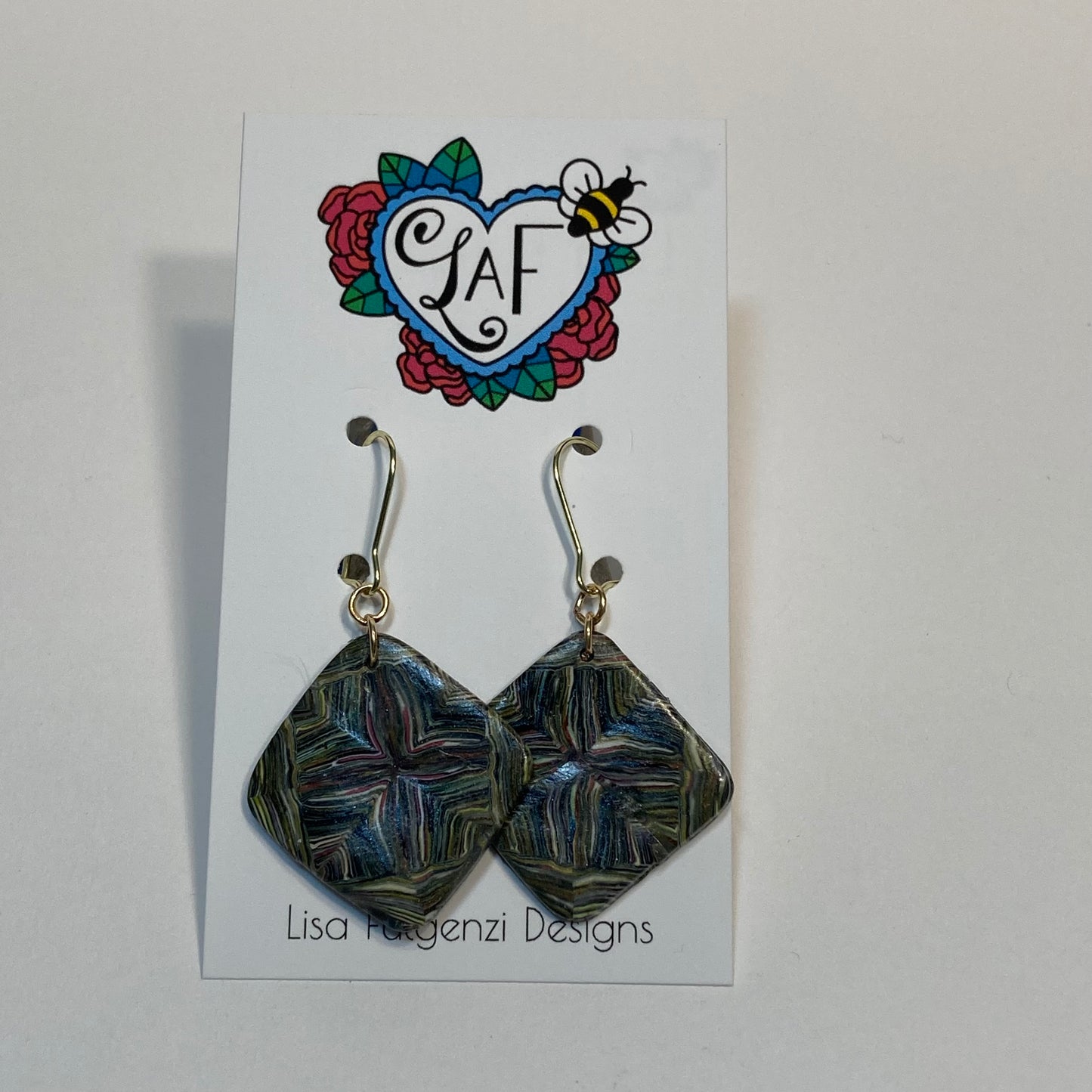 Earth Tones Quilt Square Earrings