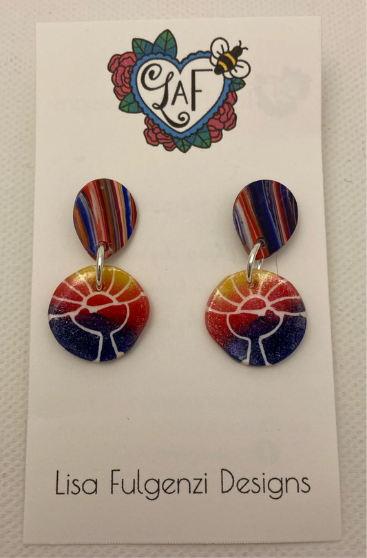 Special Occasion Eucharistic Revival Logo and Stripes Earrings