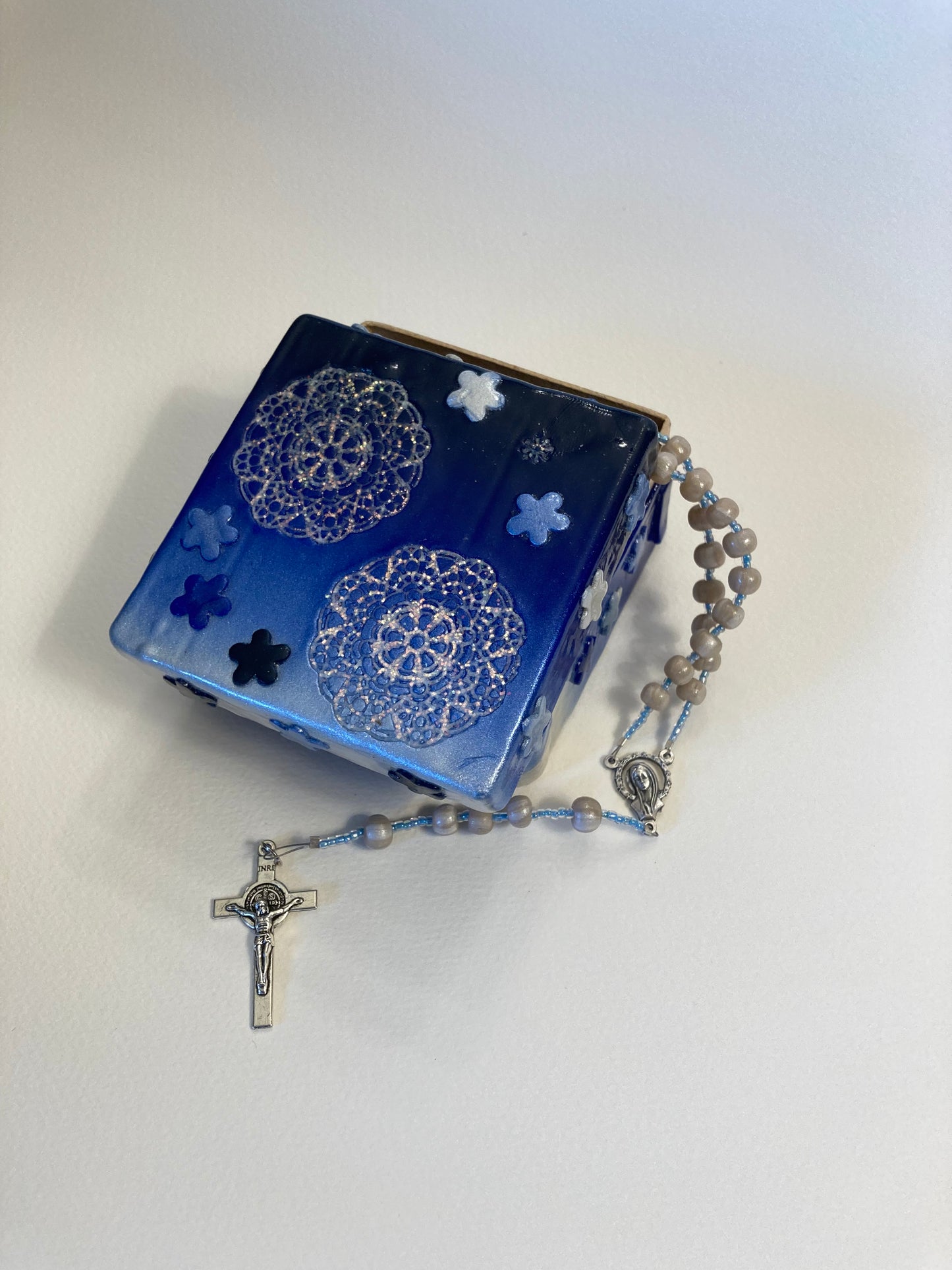 Midnight Lace Decorative Box and Rosary