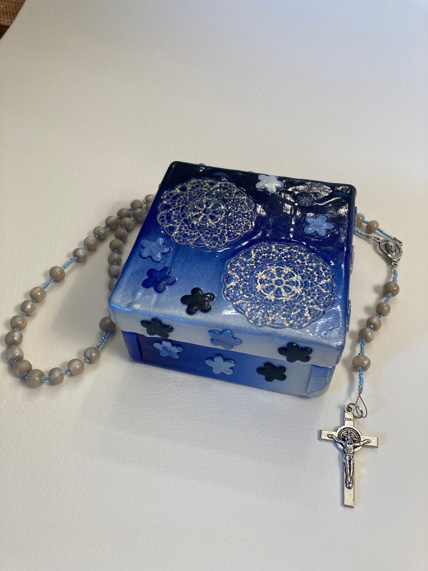 Midnight Lace Decorative Box and Rosary