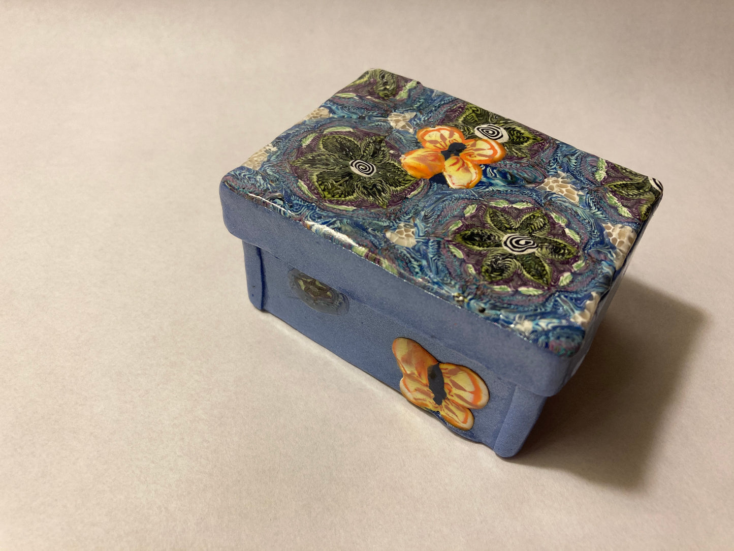 Blue Skies Butterfly Decorative Box and Rosary