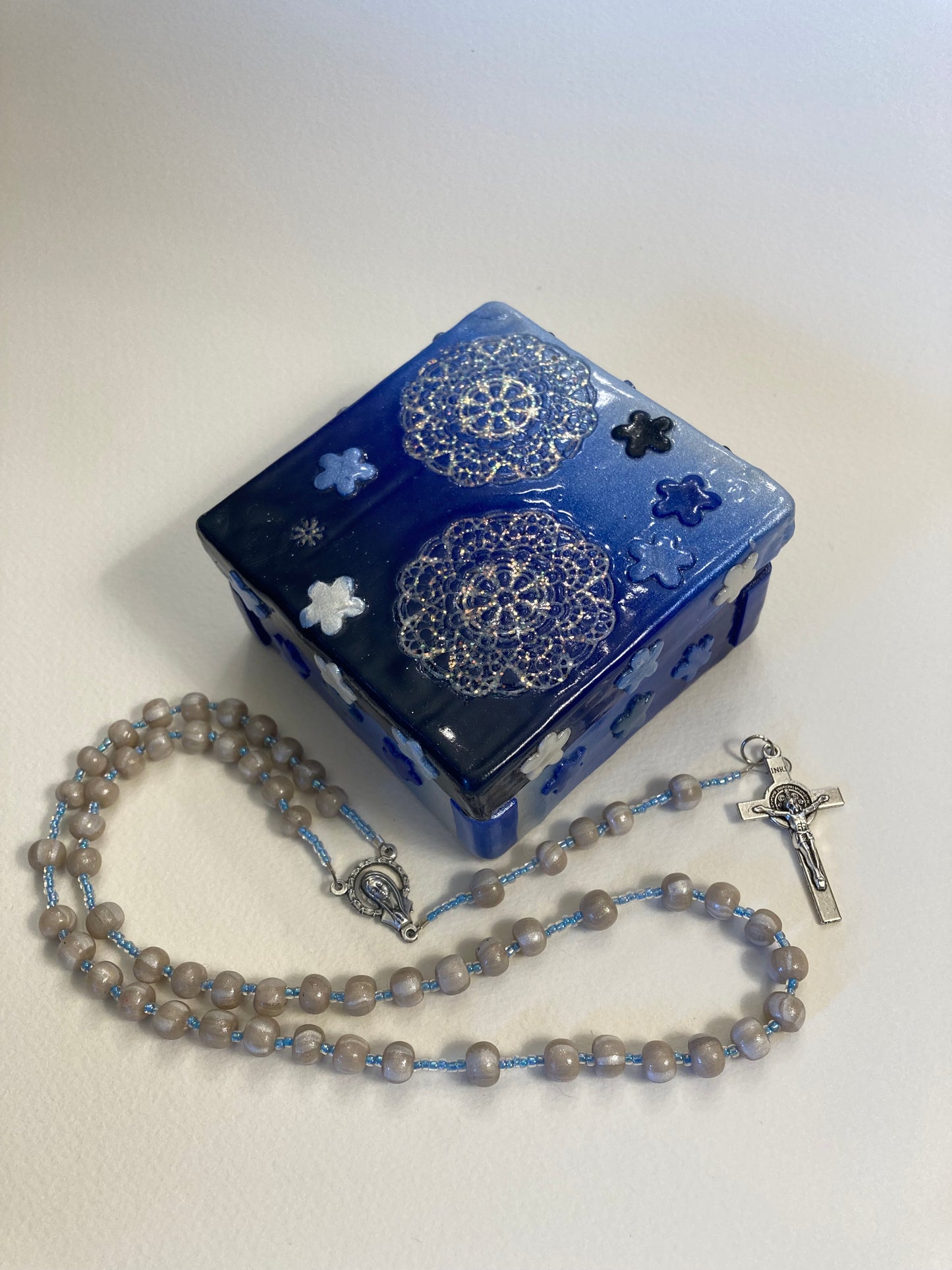 Midnight Lace Decorative Box and Rosary