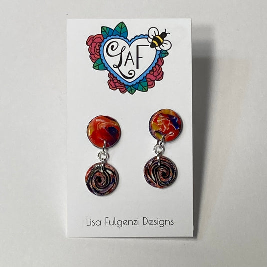 Special Occasion Flame and Spiral Post Earrings