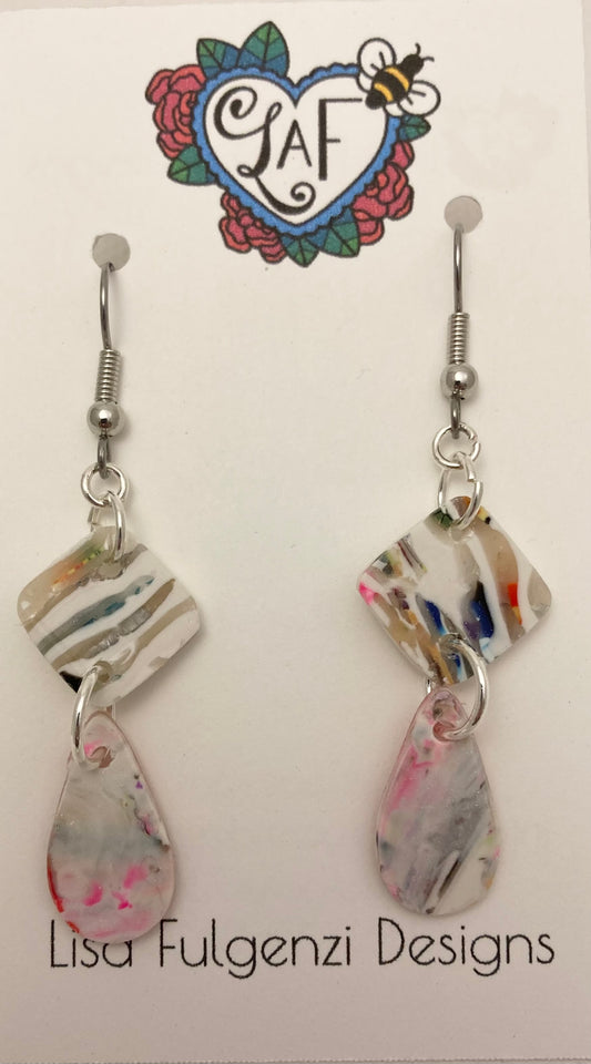 Watermelon and Ice Drop Earrings