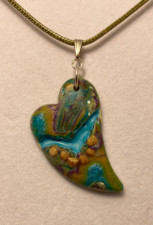 Beautiful Broken Hearts Teal River Pendant