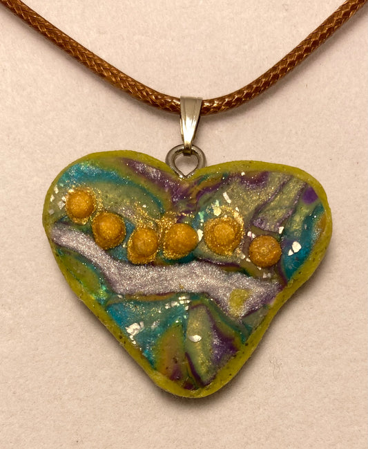 Beautiful Broken Hearts M Lavender River Freeform Cut Pendant