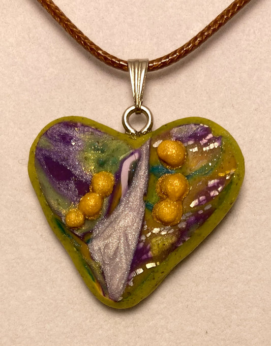 Beautiful Broken Hearts J Lavender River Freeform Cut Pendant