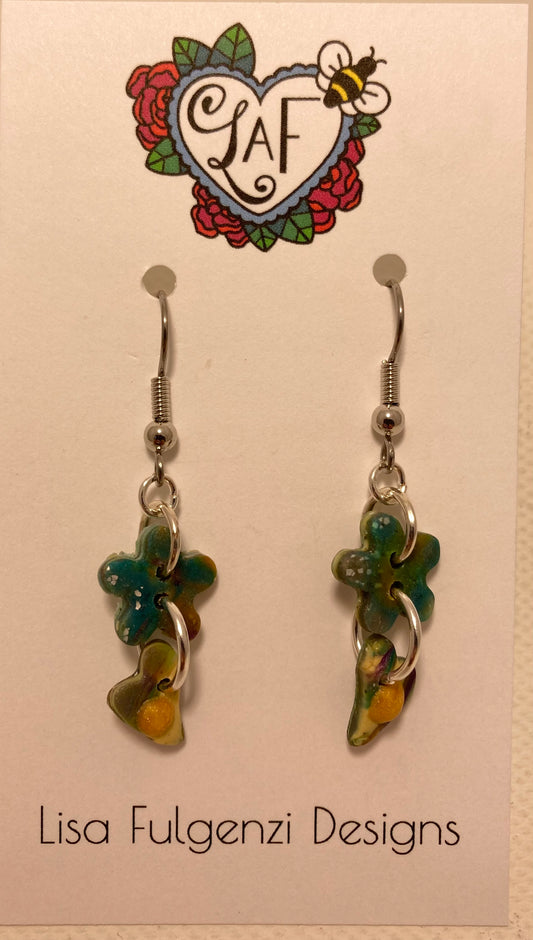 Beautiful Hearts and Flowers Drop Earrings