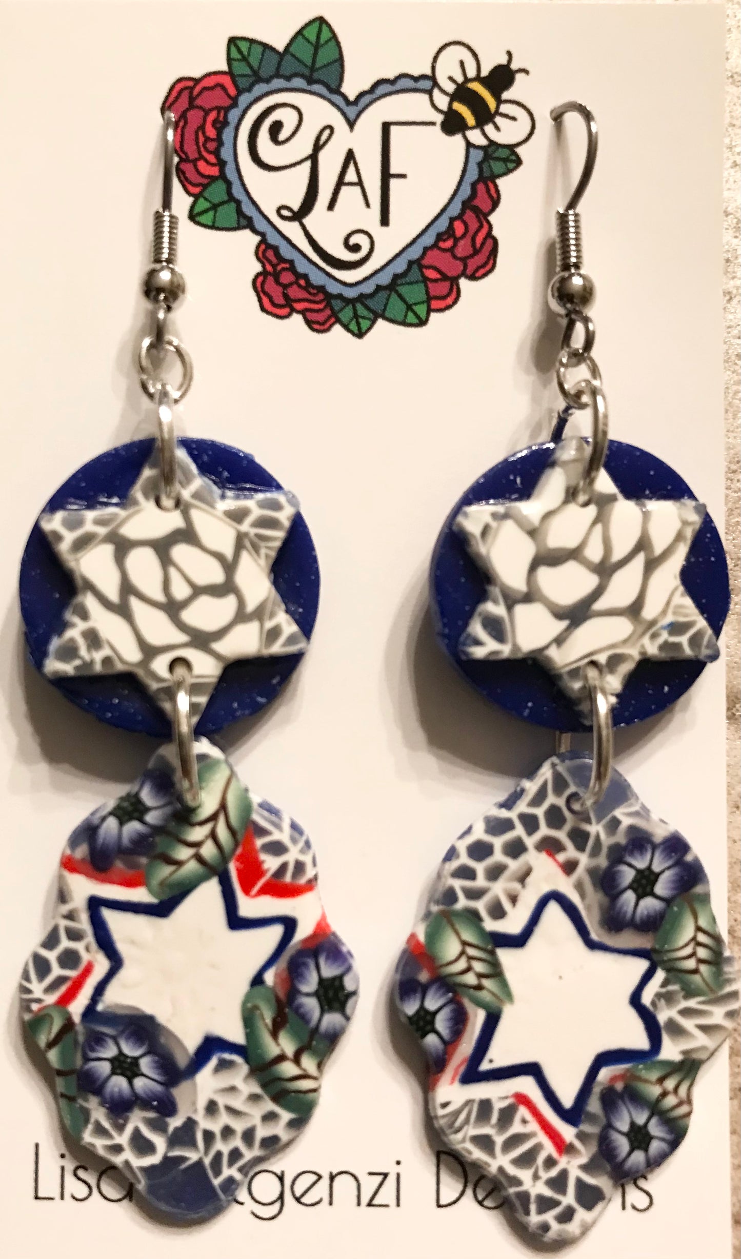 Stars and Lace Floral Earrings