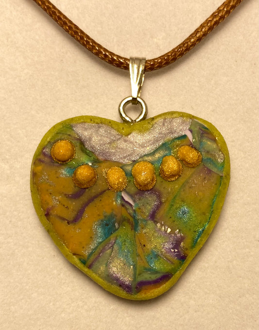 Beautiful Broken Hearts Lavender River Freeform Cut Pendant