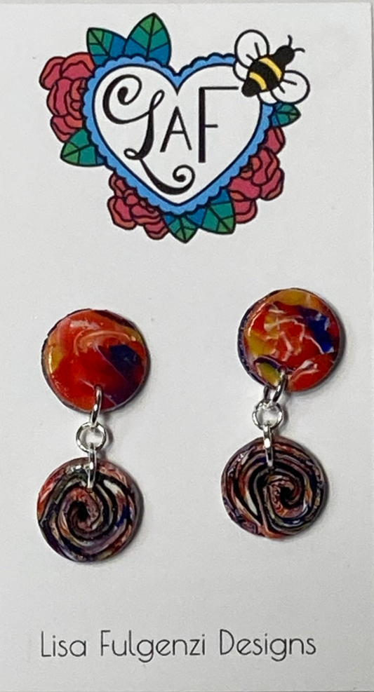 Special Occasion Flame and Spiral Post Earrings