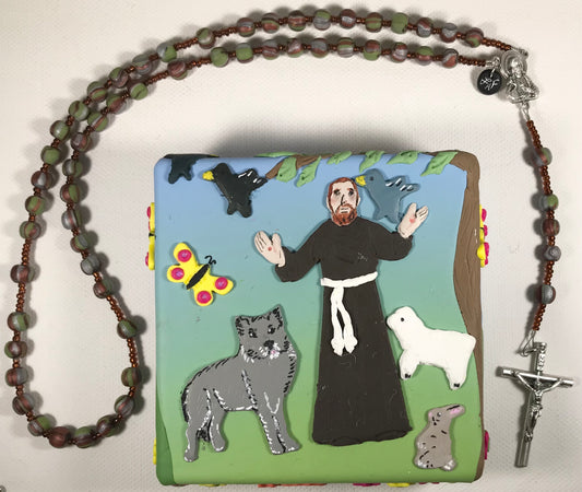 St. Francis of Assisi Box and Rosary Set