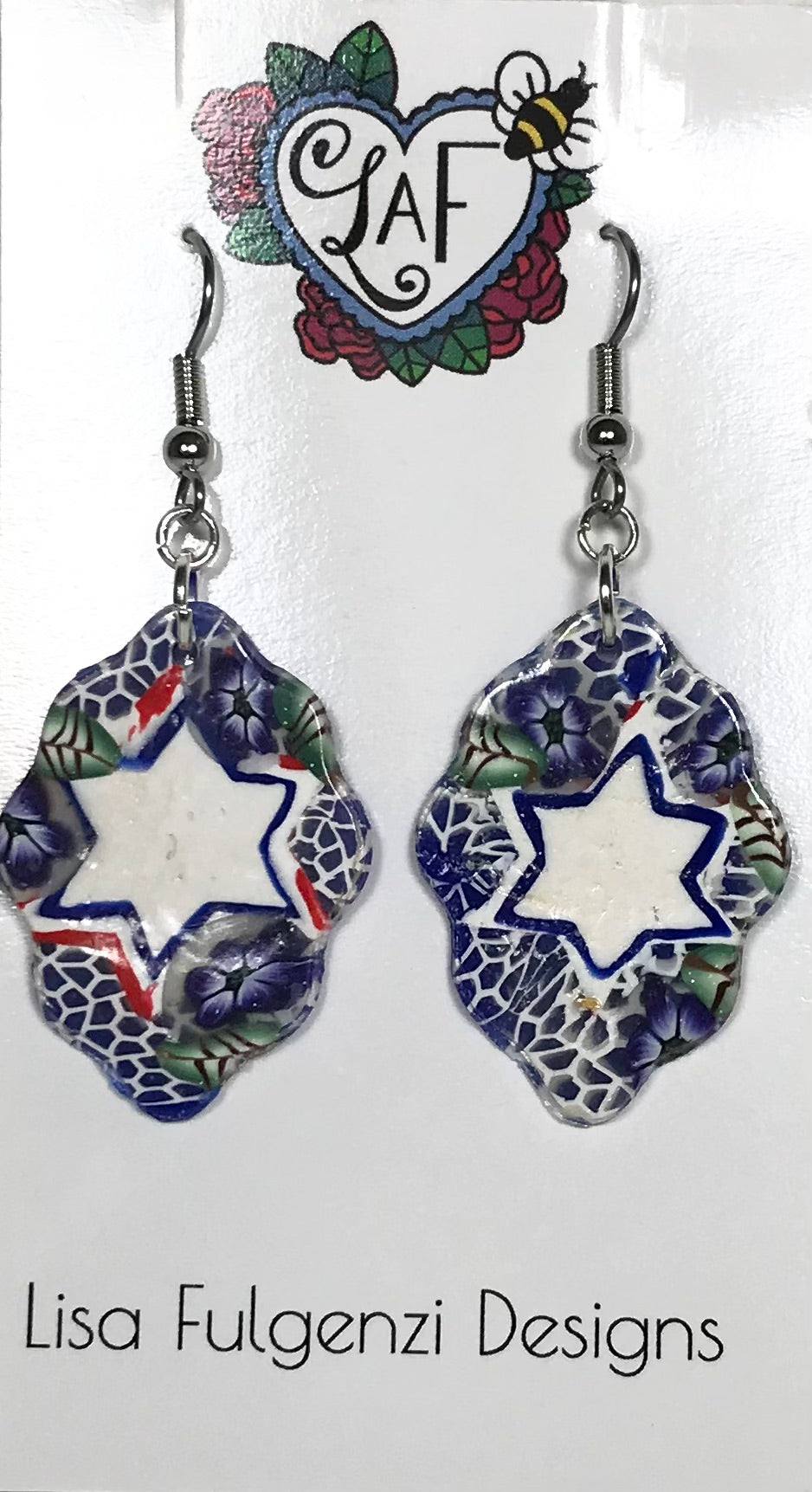 Millifiori Stars and Lace Floral Earrings