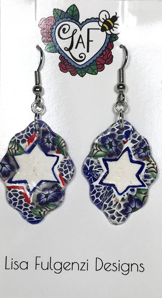 Millifiori Stars and Lace Floral Earrings