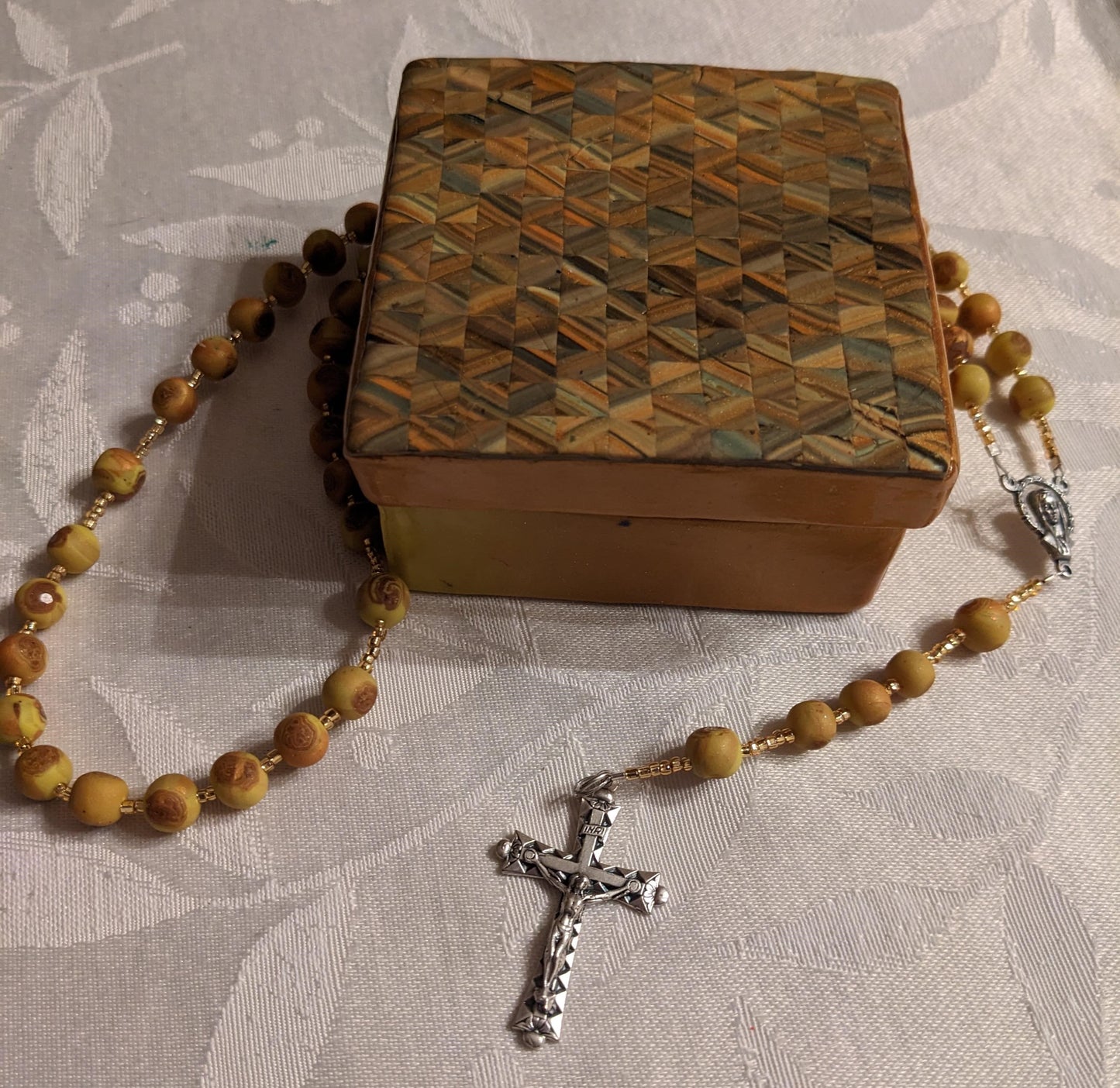 Ornate Quilt Dreams Box and Rosary