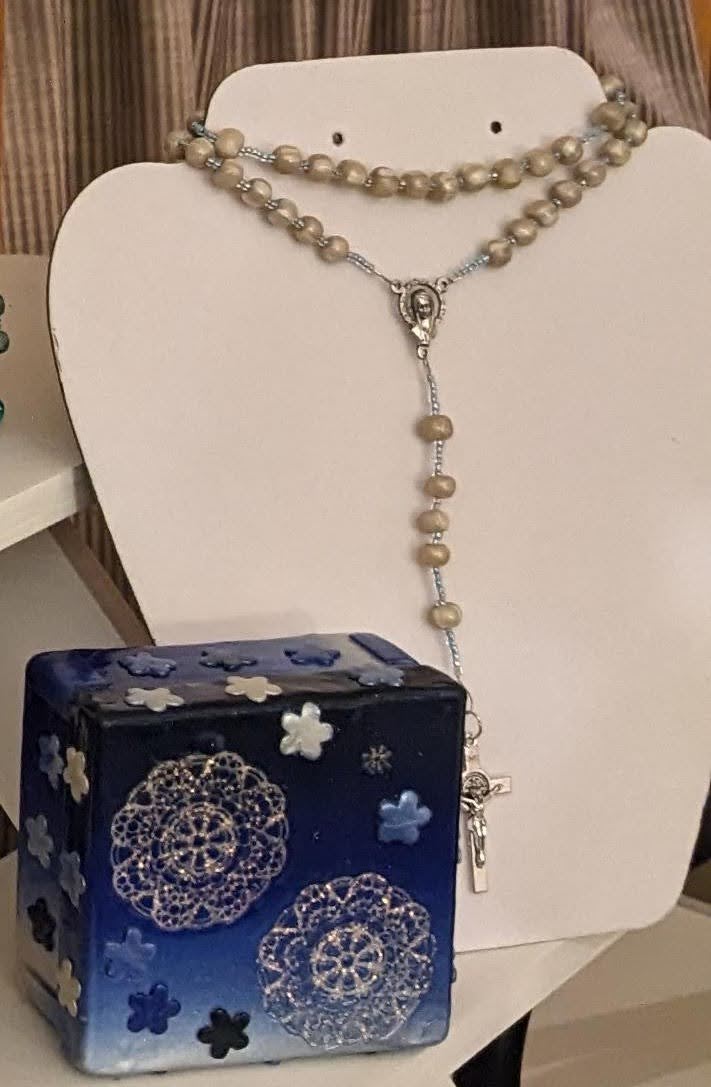 Midnight Lace Decorative Box and Rosary