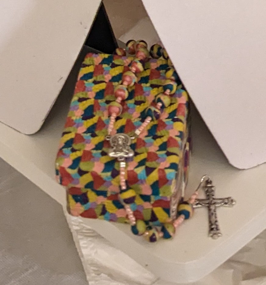 Textured Slab and Terrazzo Rosary and Box Set